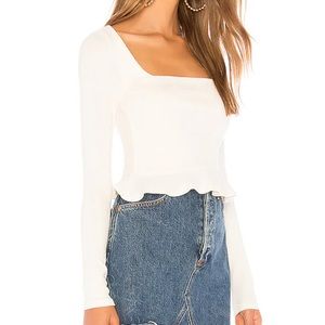 NEW, with Tags!! Priscilla Ribbed Top in White